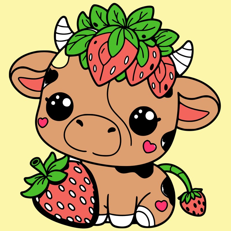 cute strawberry cow