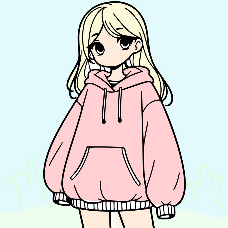 girl with big sweatshirt