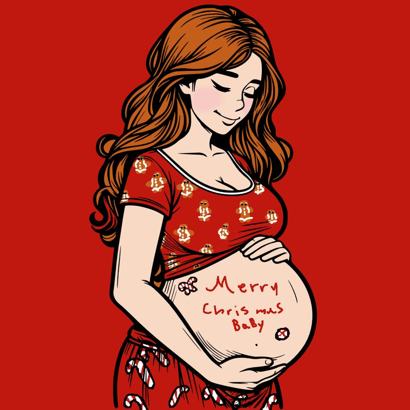woman heavily pregnant realistic