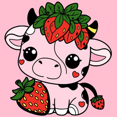 cute strawberry cow