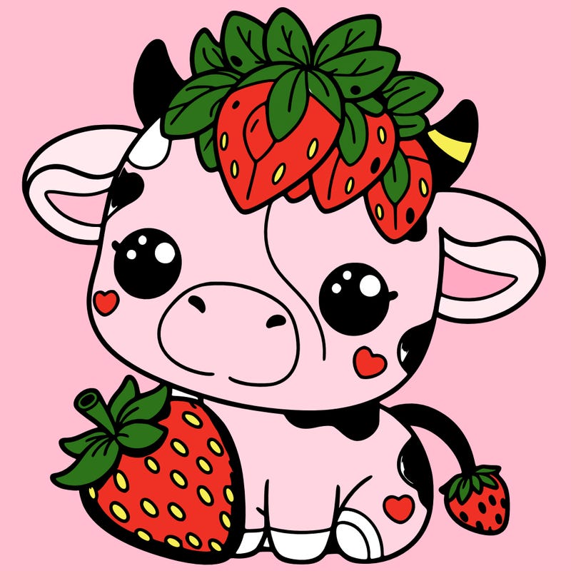 cute strawberry cow
