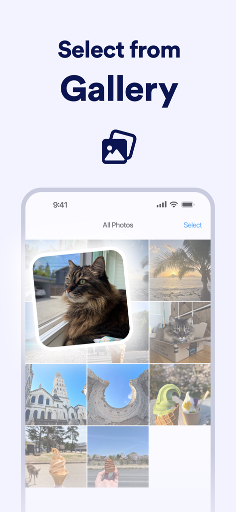 Form Editor for Google Forms - Interfaz que muestra cómo seleccionar fotos de la galería de un dispositivo móvil para agregarlas a un formulario
