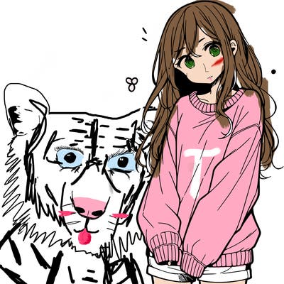 manga teen girl  in a sweater and baggy pants