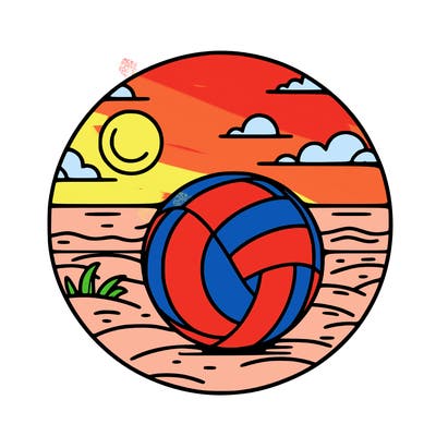volleyball on a beach