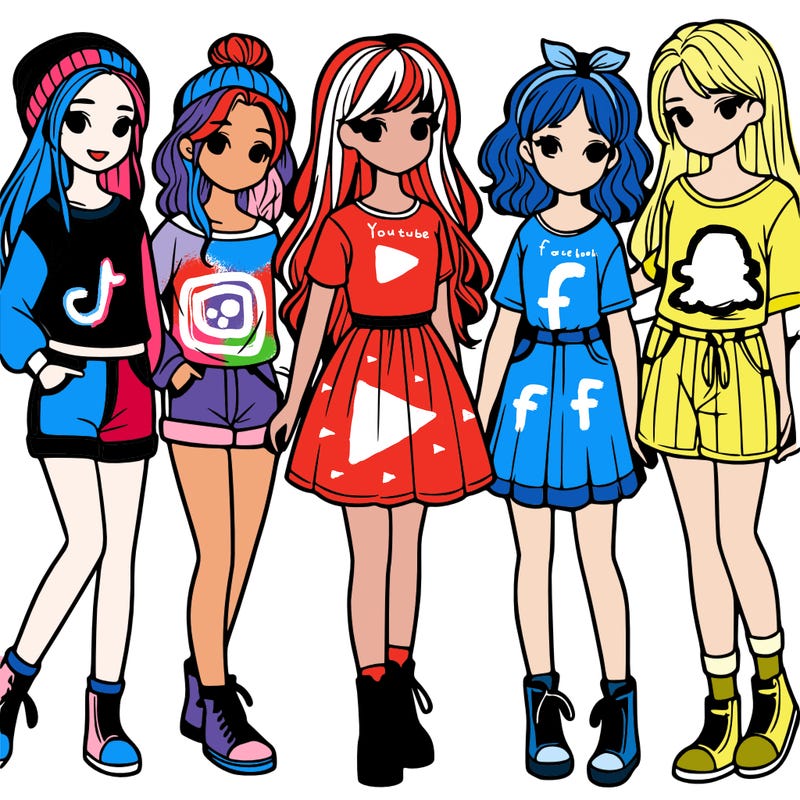 a group of five girls