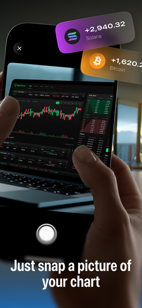 Chart AI - Trading Signal Bot - Taking a photo of a trading chart with the Chart AI app to get signals.
