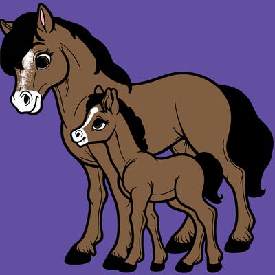 foal and his mother