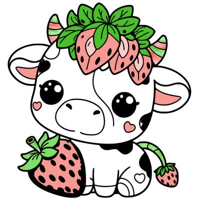 cute strawberry cow