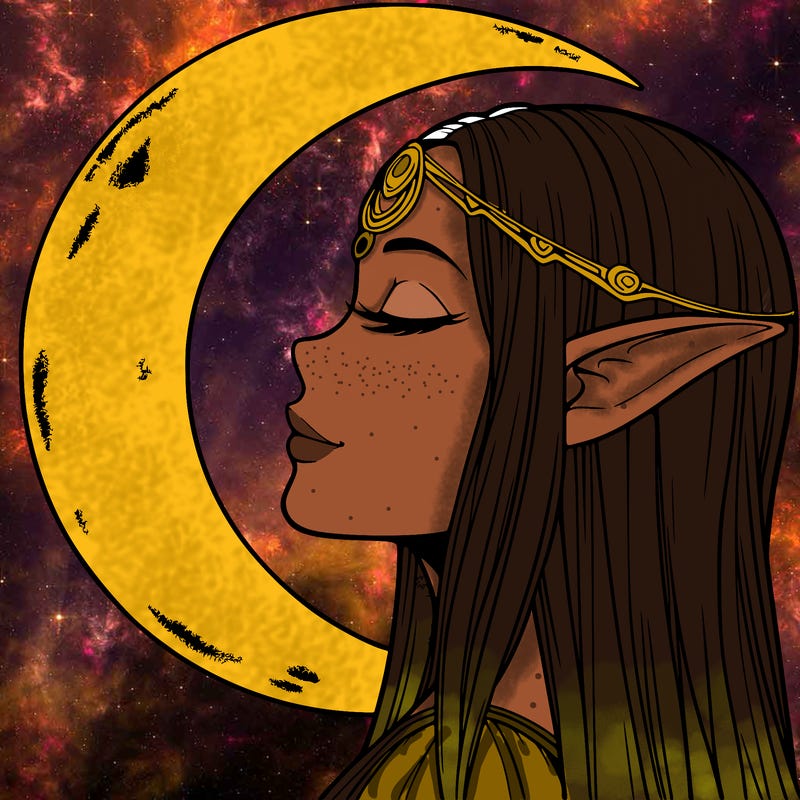 a realistic moon elf