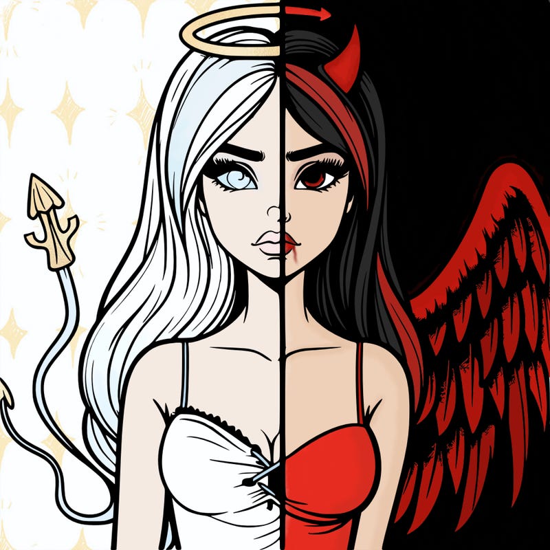 devil vs angel realistic girl