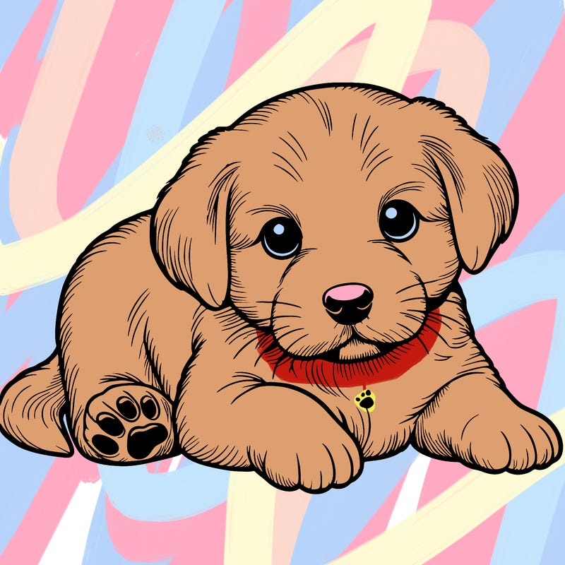 a cute realistic puppy