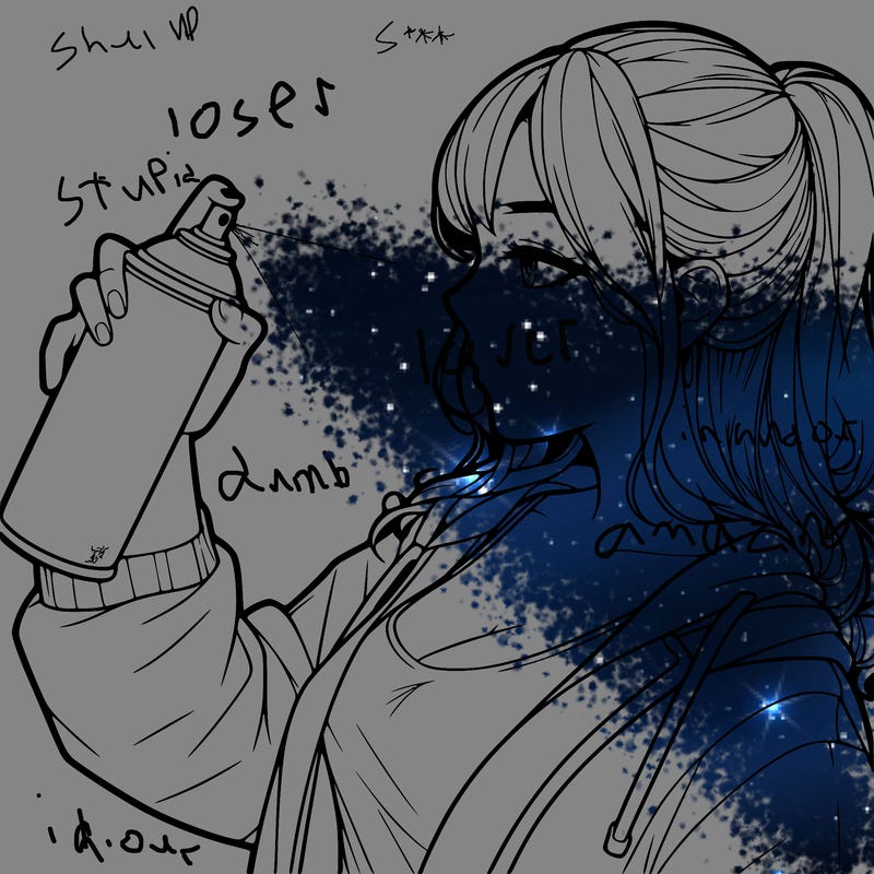 a realistic girl spray, painting