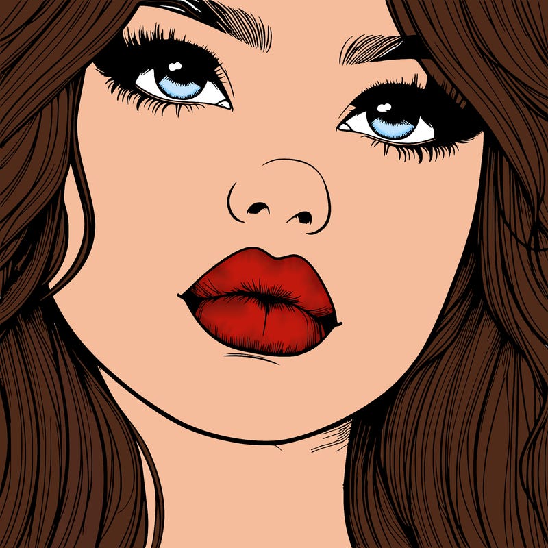 really realistic girl with lips