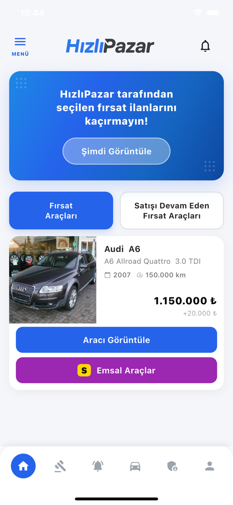 Mobile app screen displaying a used vehicle listing with price
