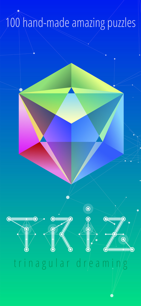 TRIZ - Sacred Geometry Puzzles - Vibrant colorful geometric crystal puzzle from TRIZ mobile game