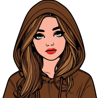 realistic girl with a hoodie