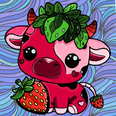 cute strawberry cow