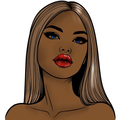 realistic woman with full lips
