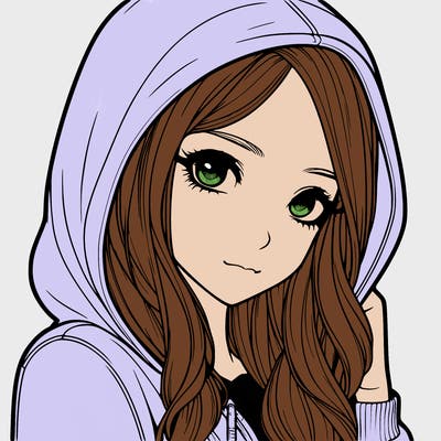 realistic adult girl with hoodie on