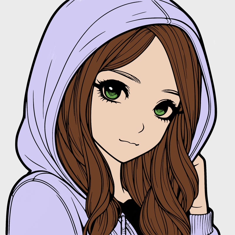 realistic adult girl with hoodie on