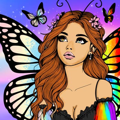 butterfly fairy realistic girl