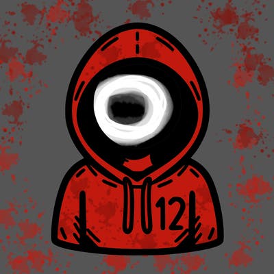 a person with non face waering a hoodie with a small 132 symbol