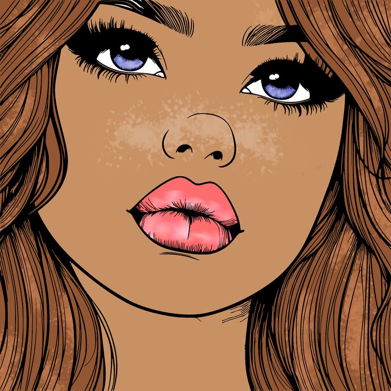 really realistic girl with lips