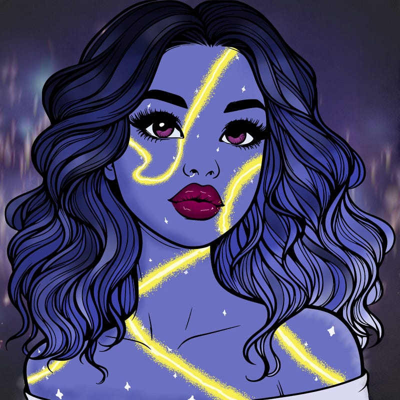 realistic girl with wavy hair and lips