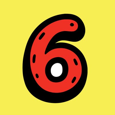 a simple number 6