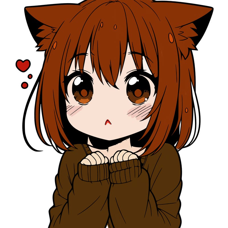 shy anime catgirl