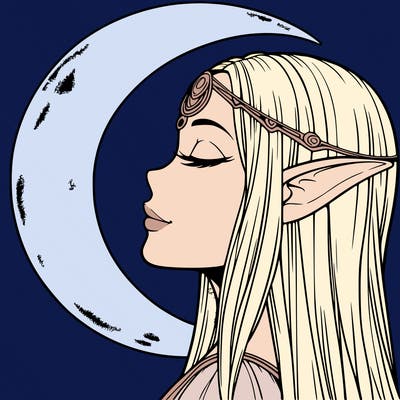 a realistic moon elf