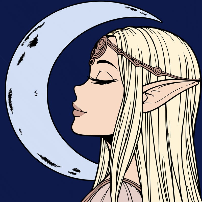a realistic moon elf