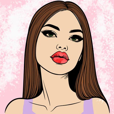 realistic woman with full lips