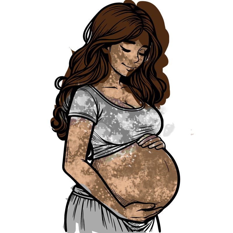 woman heavily pregnant realistic
