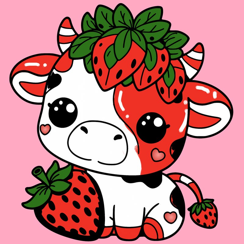 cute strawberry cow