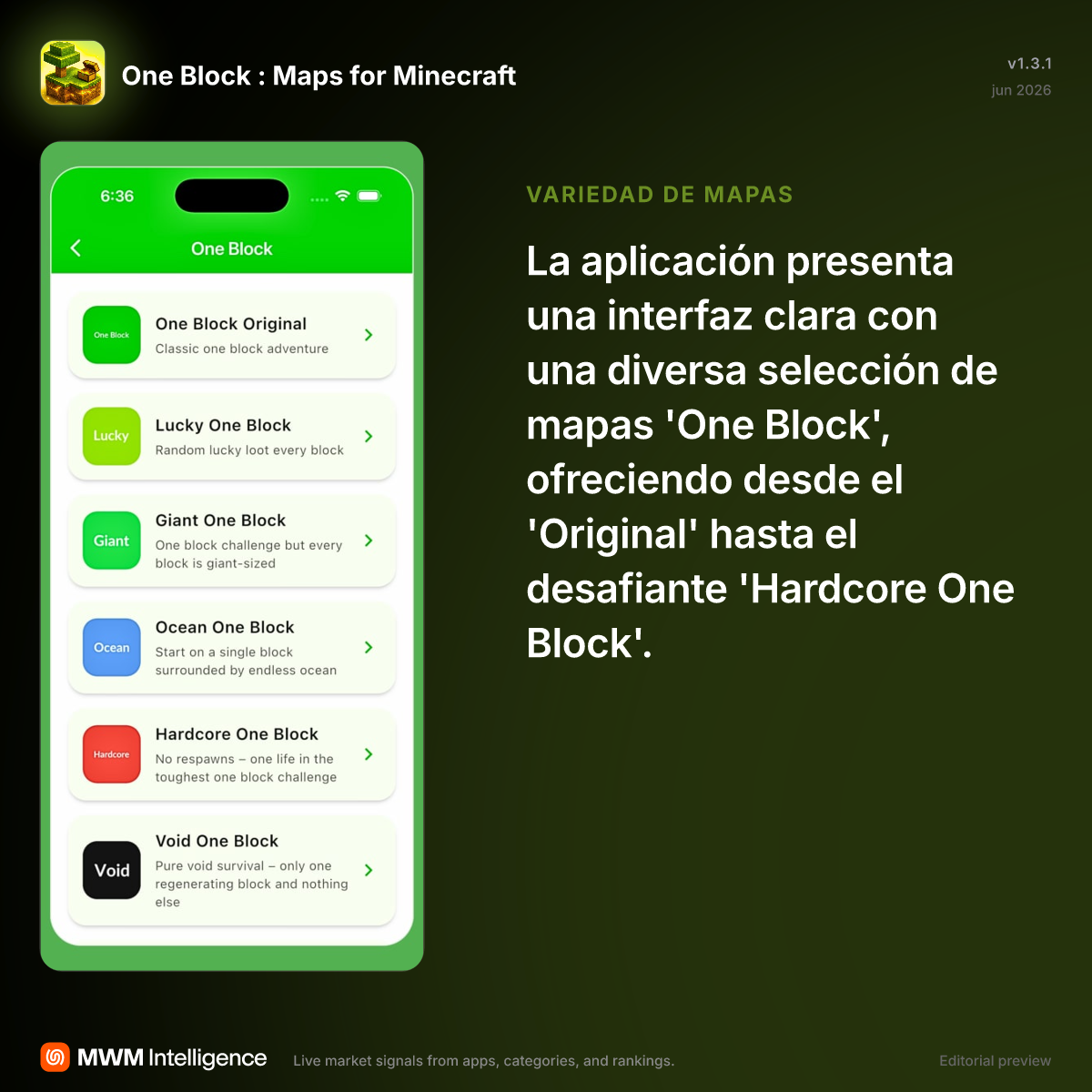One Block : Maps for Minecraft - App de Referencia | MWM