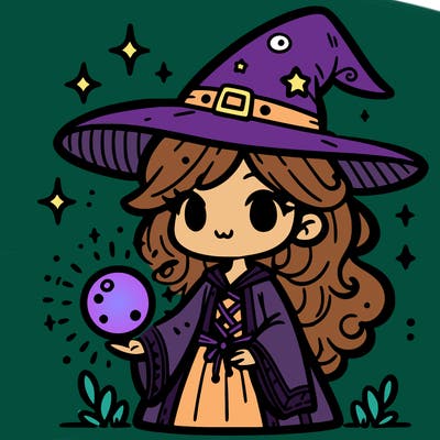 wizard girl with magical stone