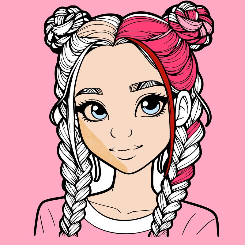 realistic girl with braids