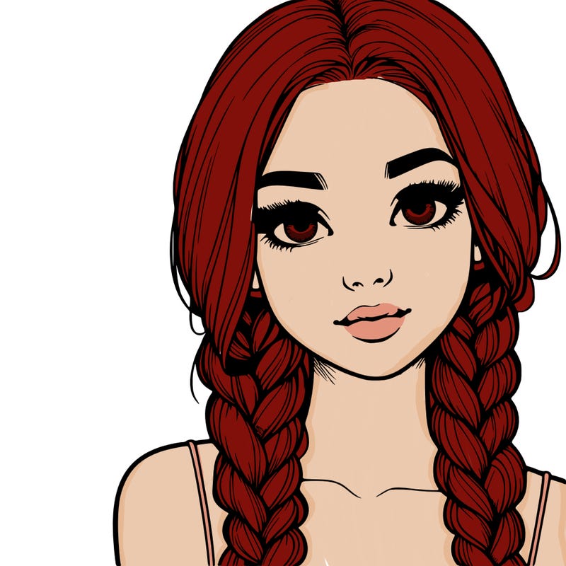 realistic girl with braids