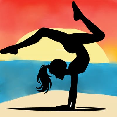 silhouette cartwheel women