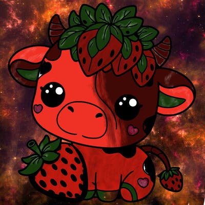 cute strawberry cow