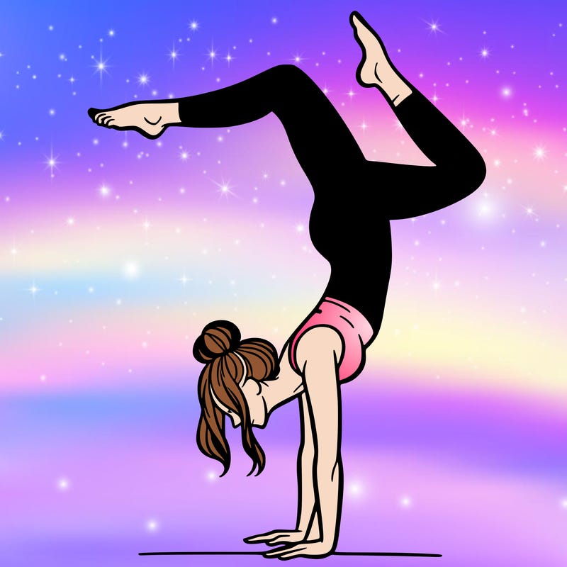 a woman doing a handstand