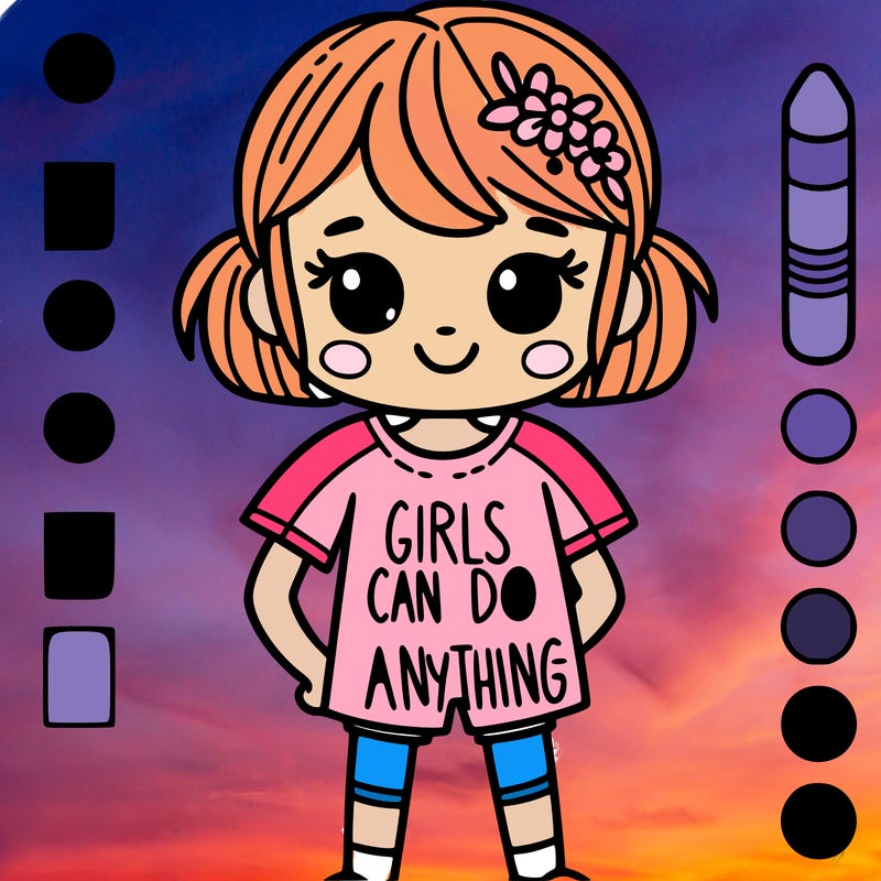 girl with a shirt saying girls can do anything
