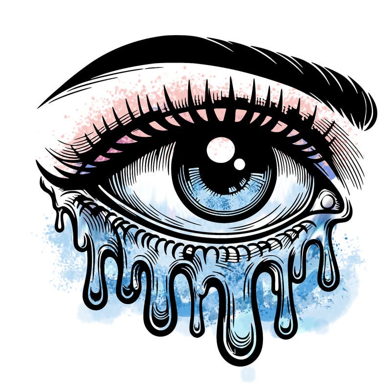 realistic eye with dripping