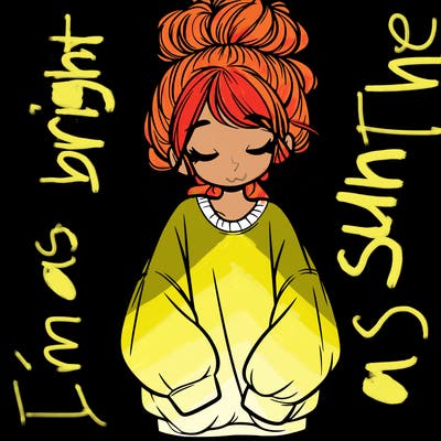 girl with baggy sweatshirt and messy bun