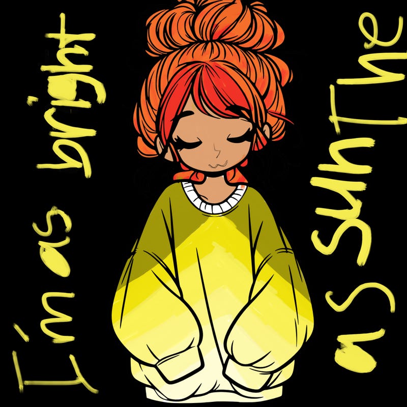 girl with baggy sweatshirt and messy bun