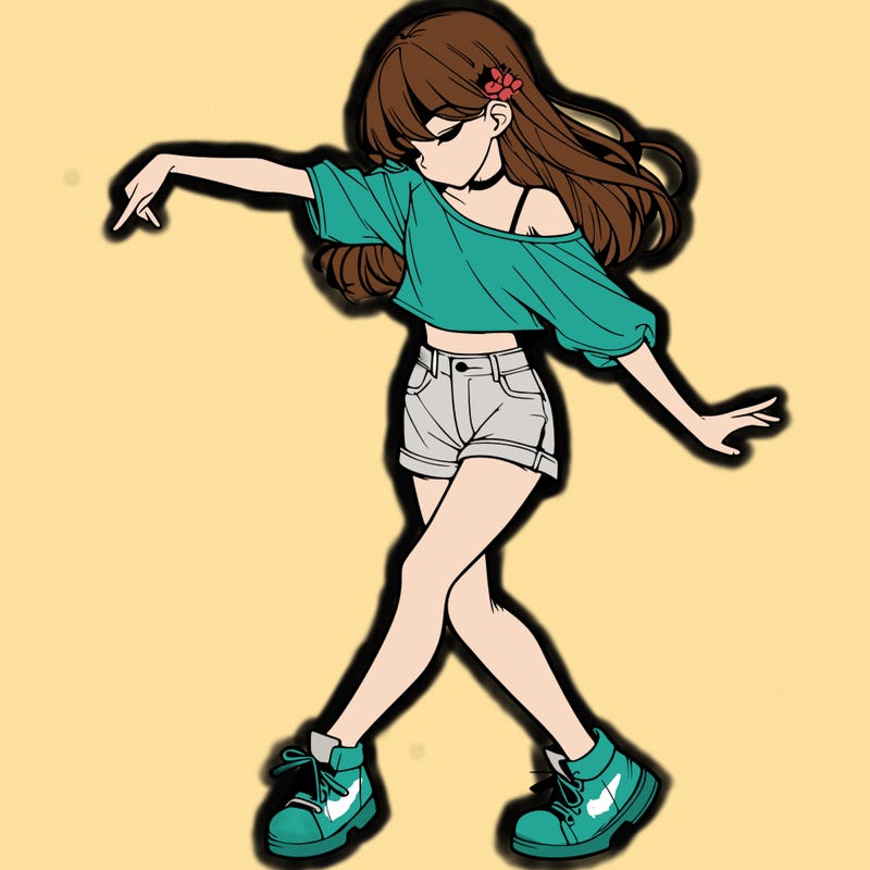 realistic girl danceing