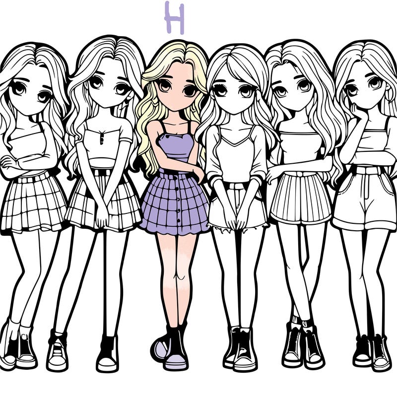 a group of girls realistic