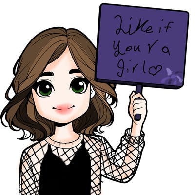 realistic girl holding up a sign