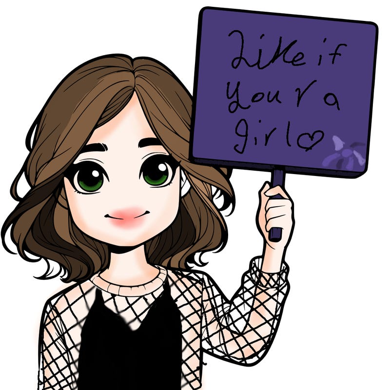 realistic girl holding up a sign